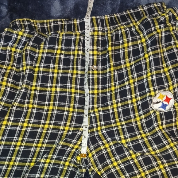 Reebok Pittsburgh Steelers NFL Team Apparel Plaid Pajama Pants - Black & Yellow - Picture 4 of 6